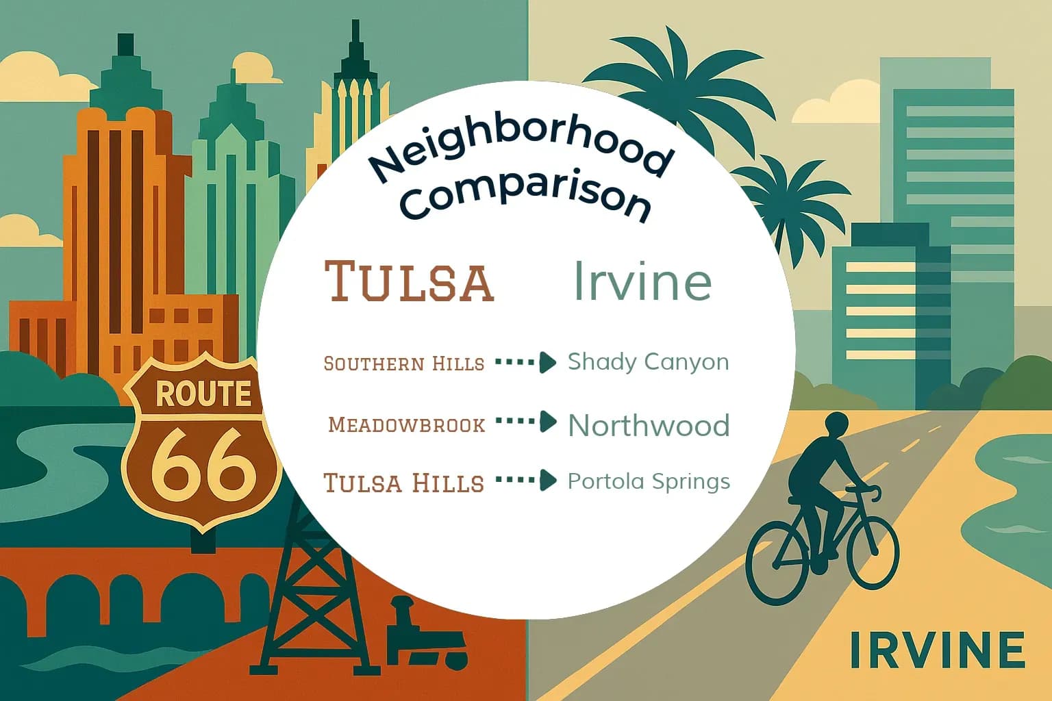 Tulsa vs Irvine Neighborhood Comparison