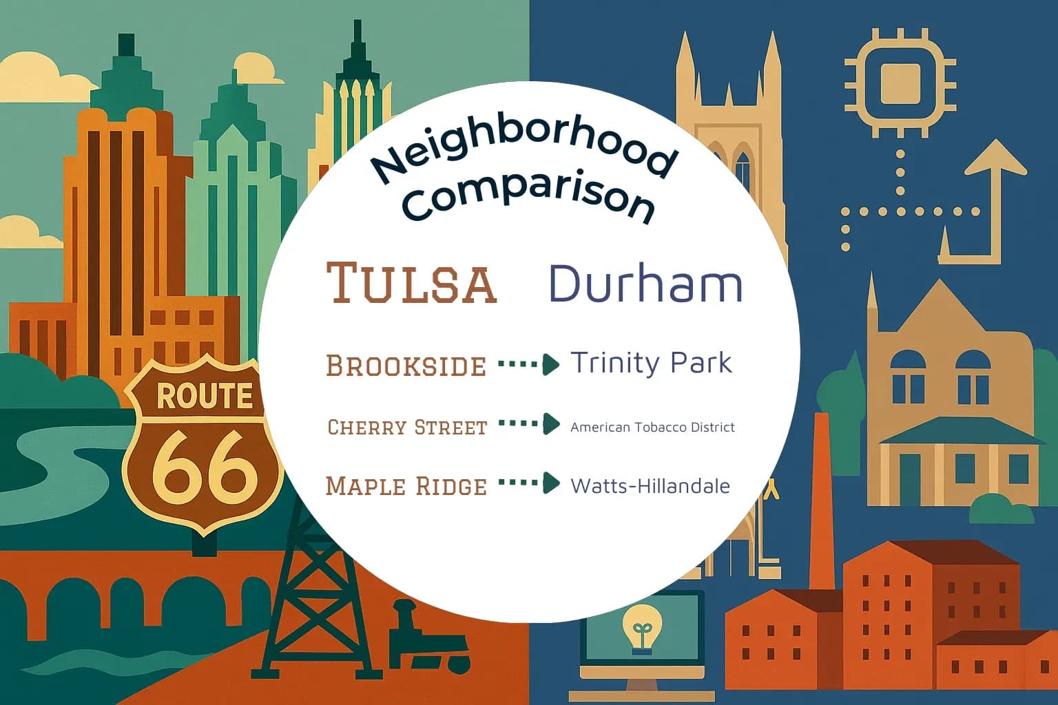 Tulsa vs Durham Neighborhood Comparison