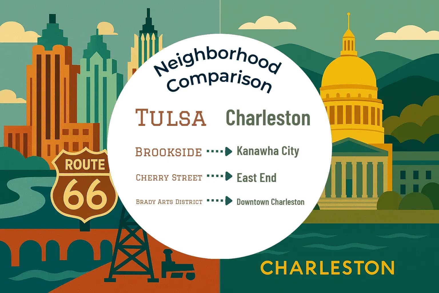 Tulsa vs Charleston Neighborhood Comparison