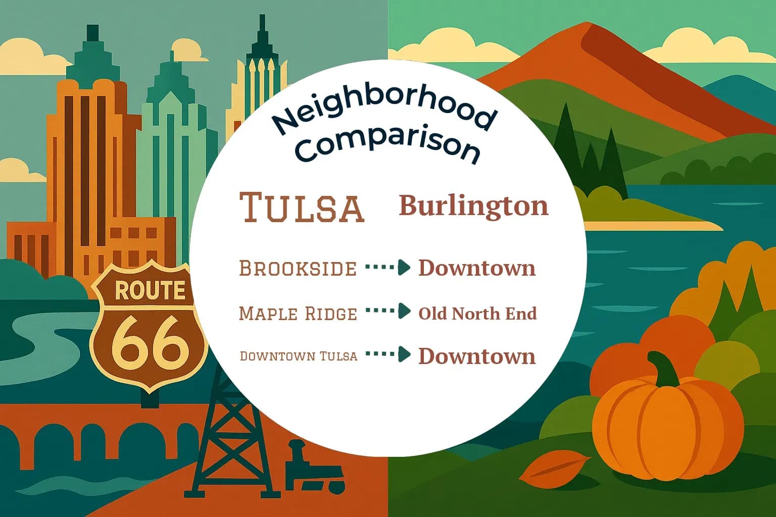 Tulsa vs Burlington Neighborhood Comparison