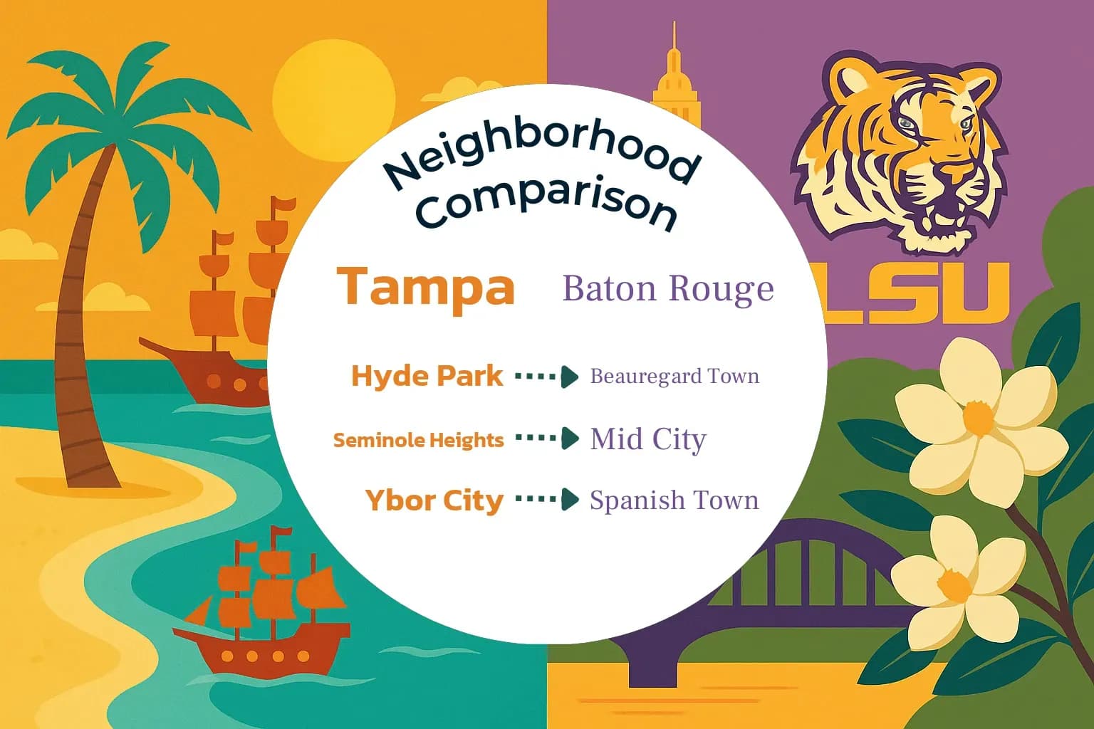 Tampa vs Baton Rouge Neighborhood Comparison