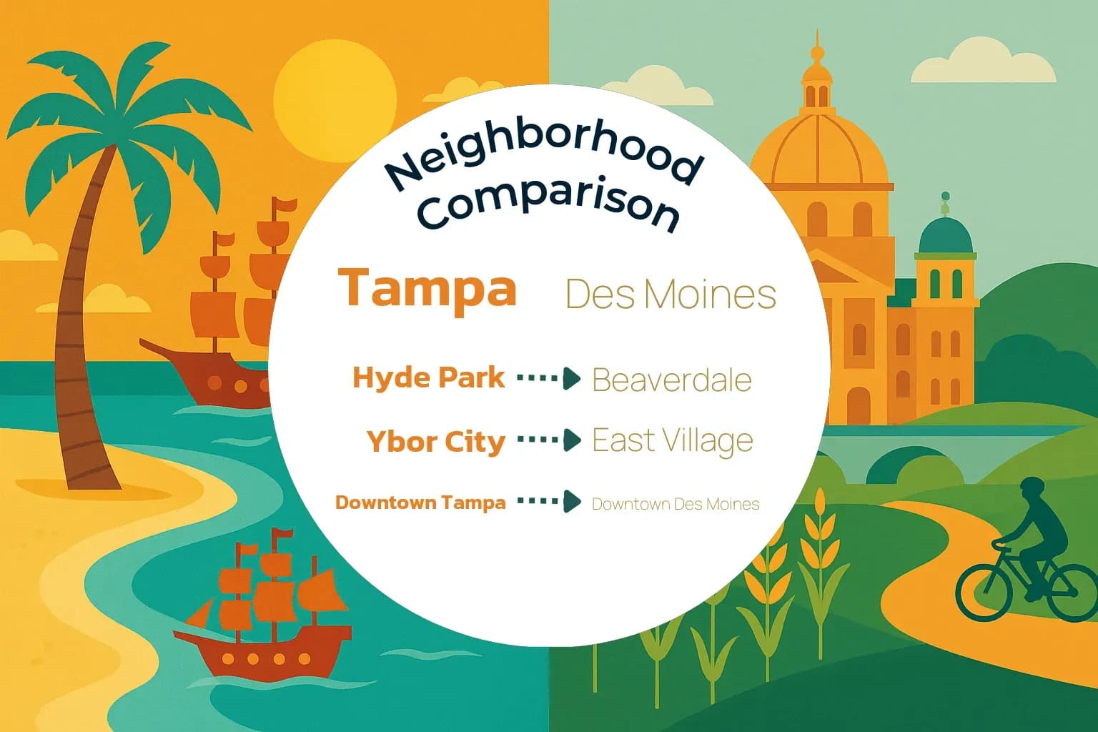 Tampa vs Des Moines Neighborhood Comparison