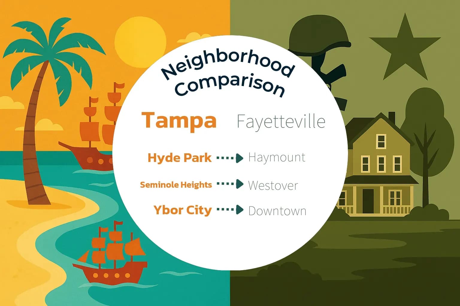 Tampa vs Fayetteville Neighborhood Comparison