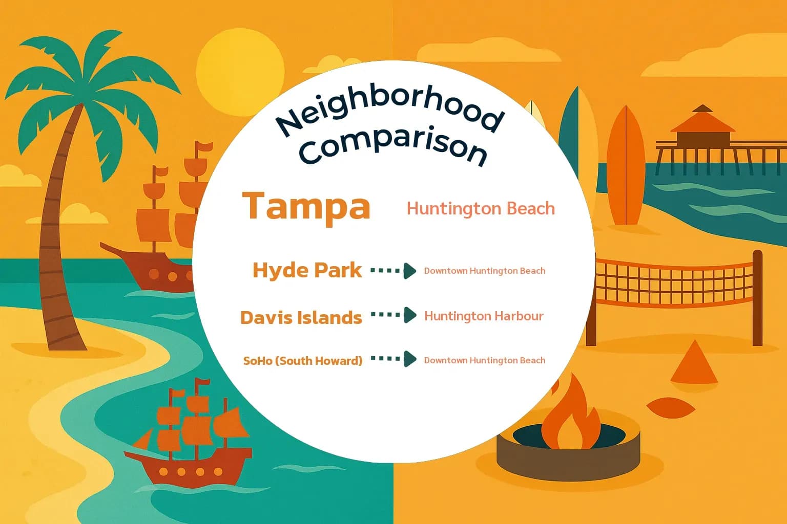 Tampa vs Huntington Beach Neighborhood Comparison