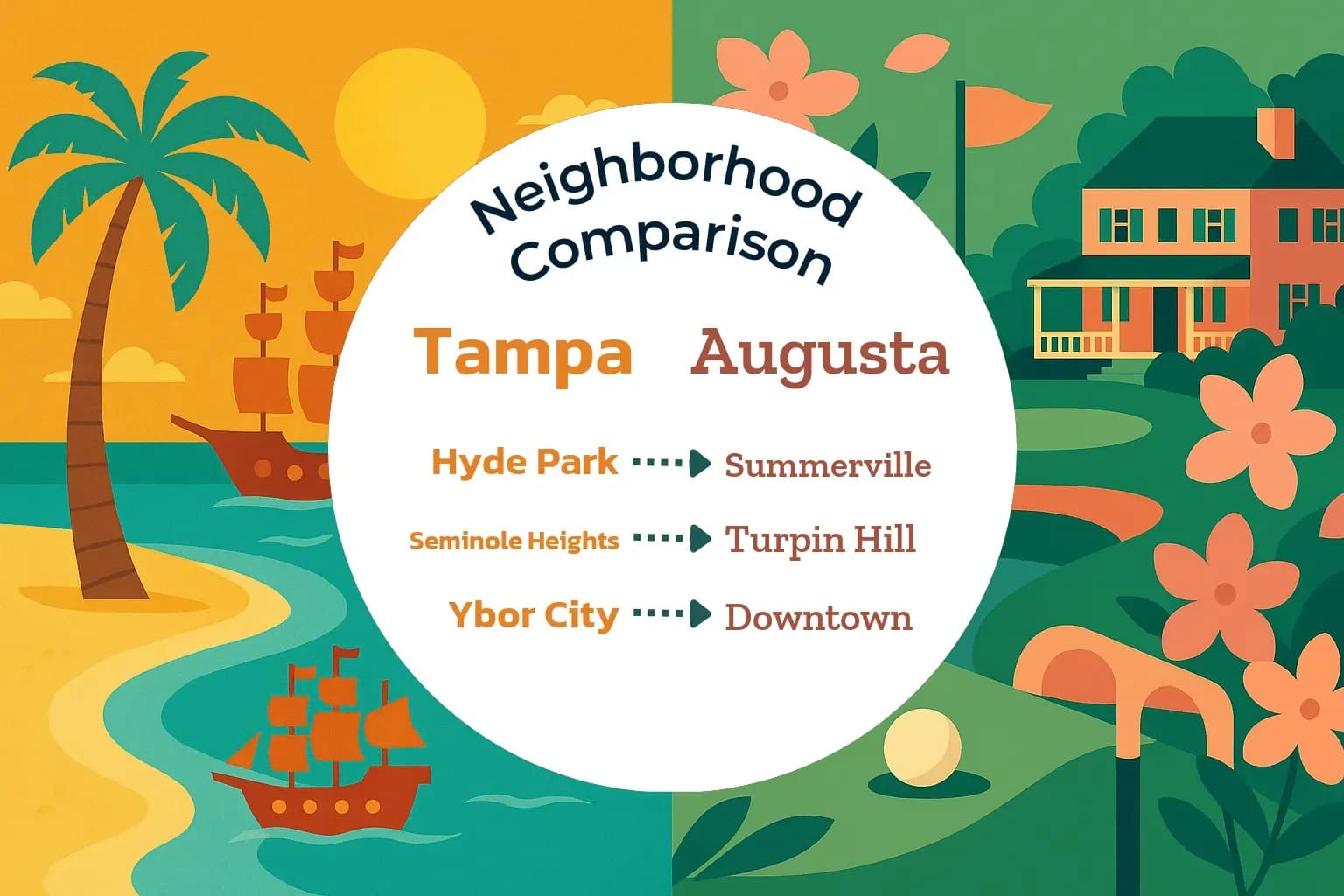 Tampa vs Augusta Neighborhood Comparison