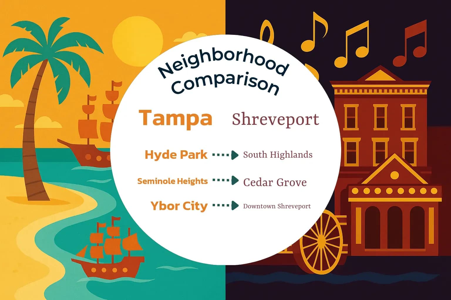 Tampa vs Shreveport Neighborhood Comparison