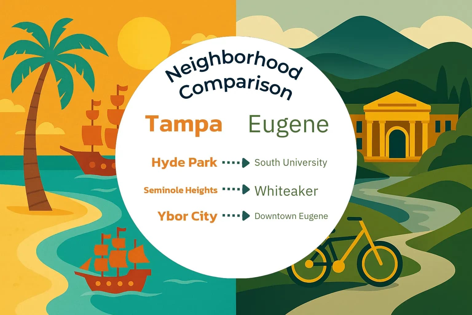 Tampa vs Eugene Neighborhood Comparison