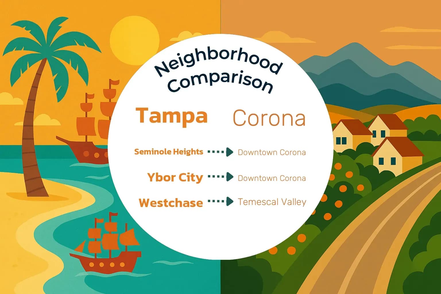 Tampa vs Corona Neighborhood Comparison
