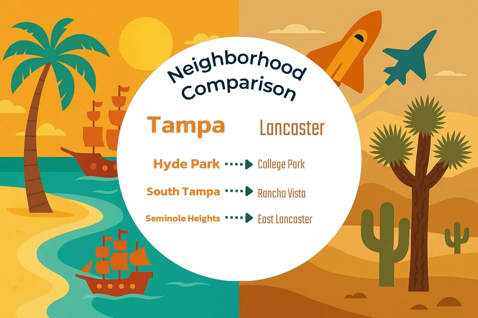 Tampa vs Lancaster Neighborhood Comparison