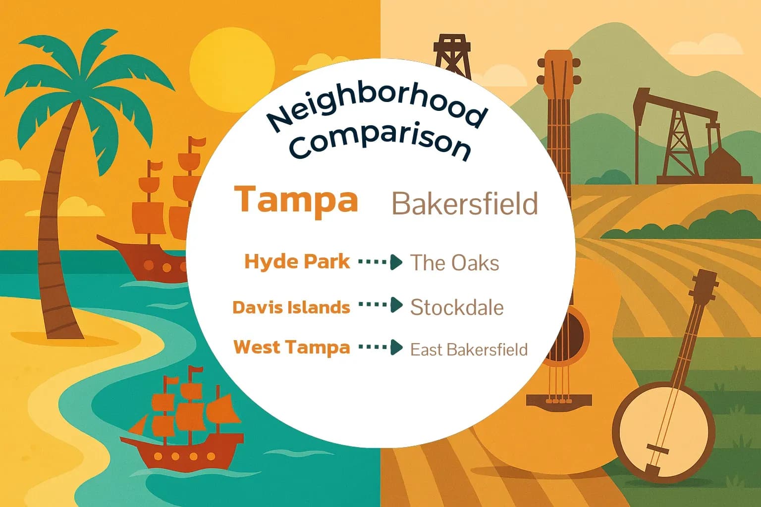 Tampa vs Bakersfield Neighborhood Comparison