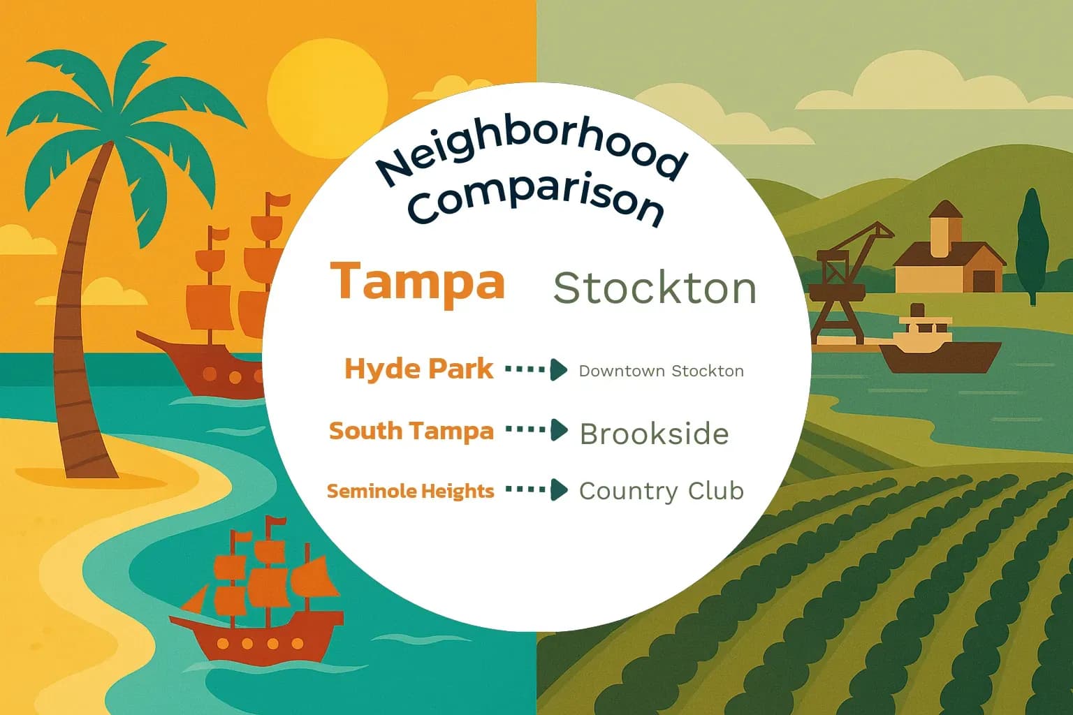 Tampa vs Stockton Neighborhood Comparison