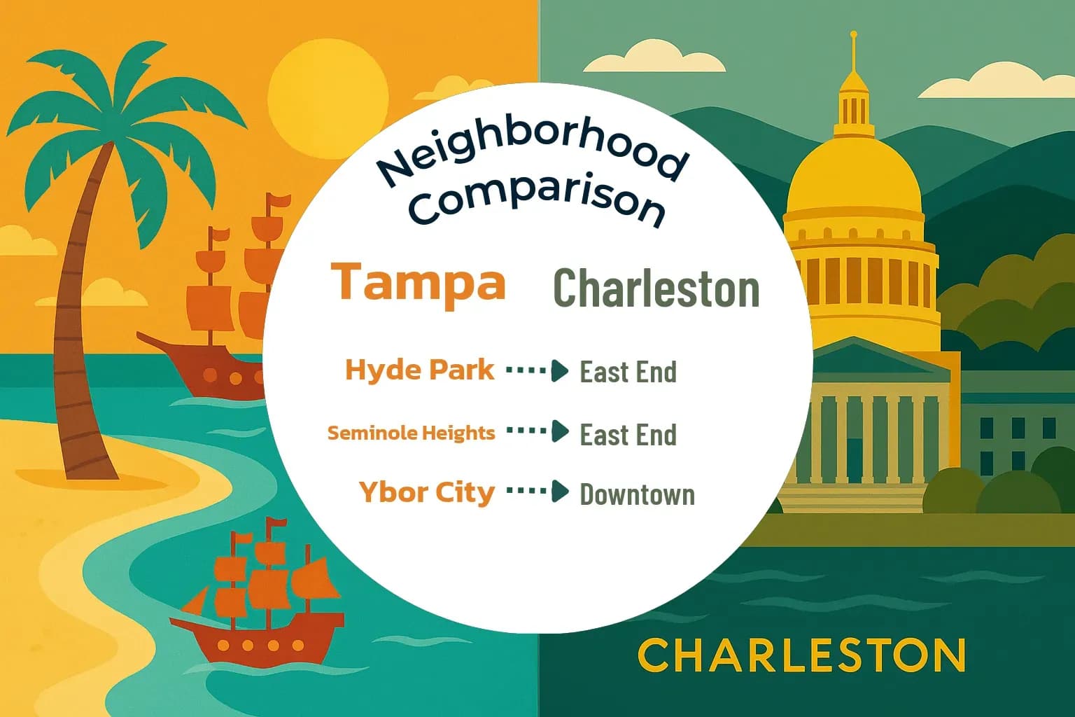 Tampa vs Charleston Neighborhood Comparison