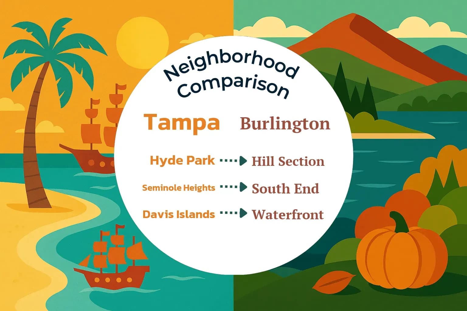 Tampa vs Burlington Neighborhood Comparison
