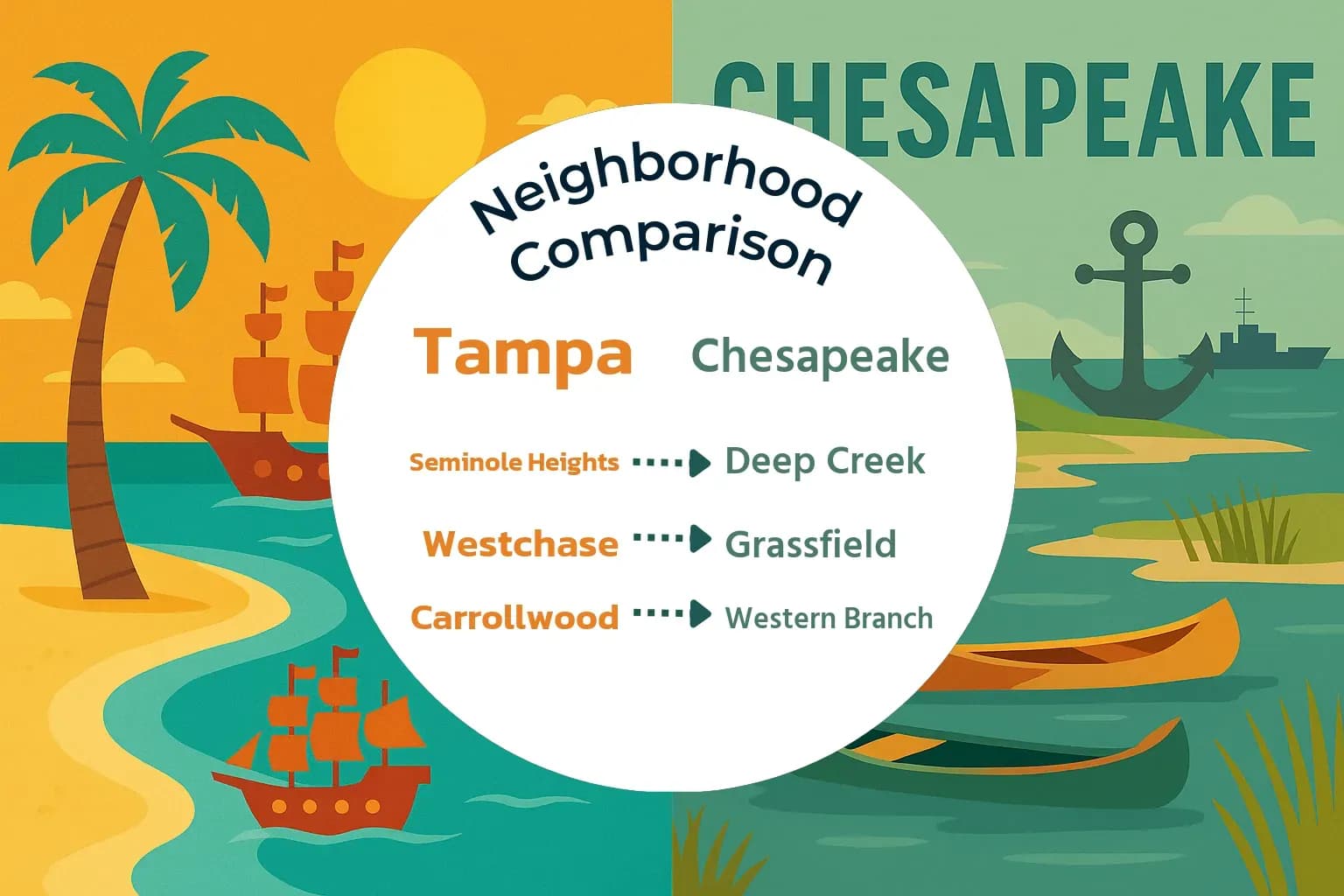 Tampa vs Chesapeake Neighborhood Comparison