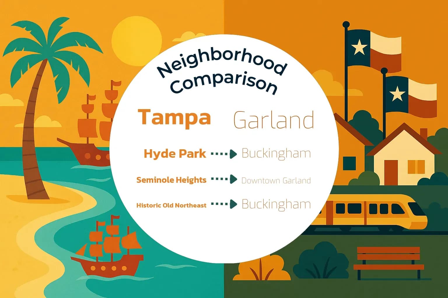 Tampa vs Garland Neighborhood Comparison