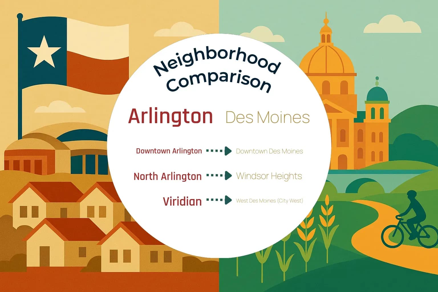 Arlington vs Des Moines Neighborhood Comparison