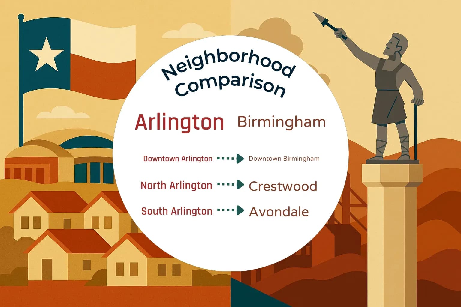 Arlington vs Birmingham Neighborhood Comparison