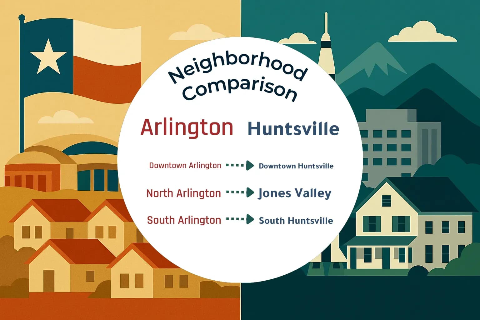 Arlington vs Huntsville Neighborhood Comparison