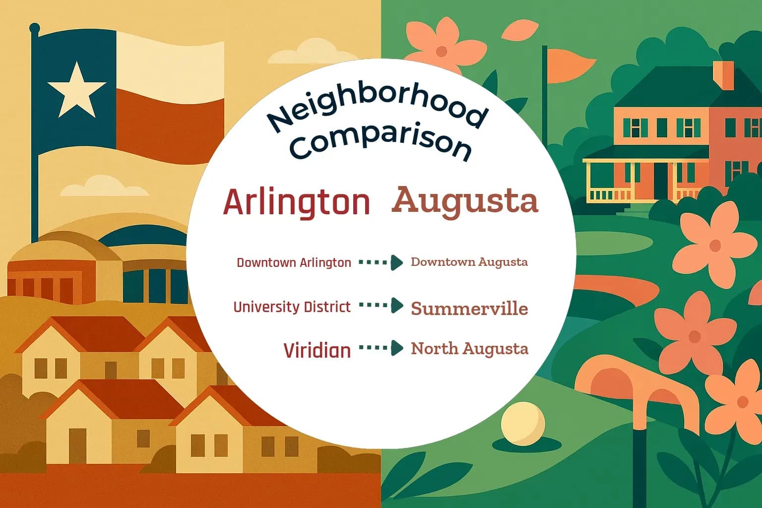 Arlington vs Augusta Neighborhood Comparison