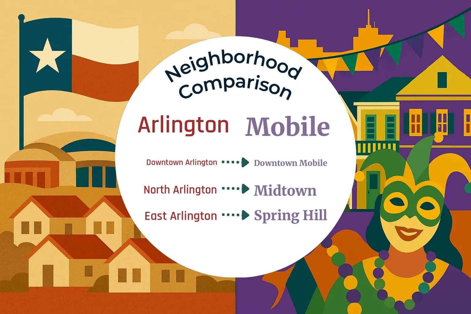 Arlington vs Mobile Neighborhood Comparison