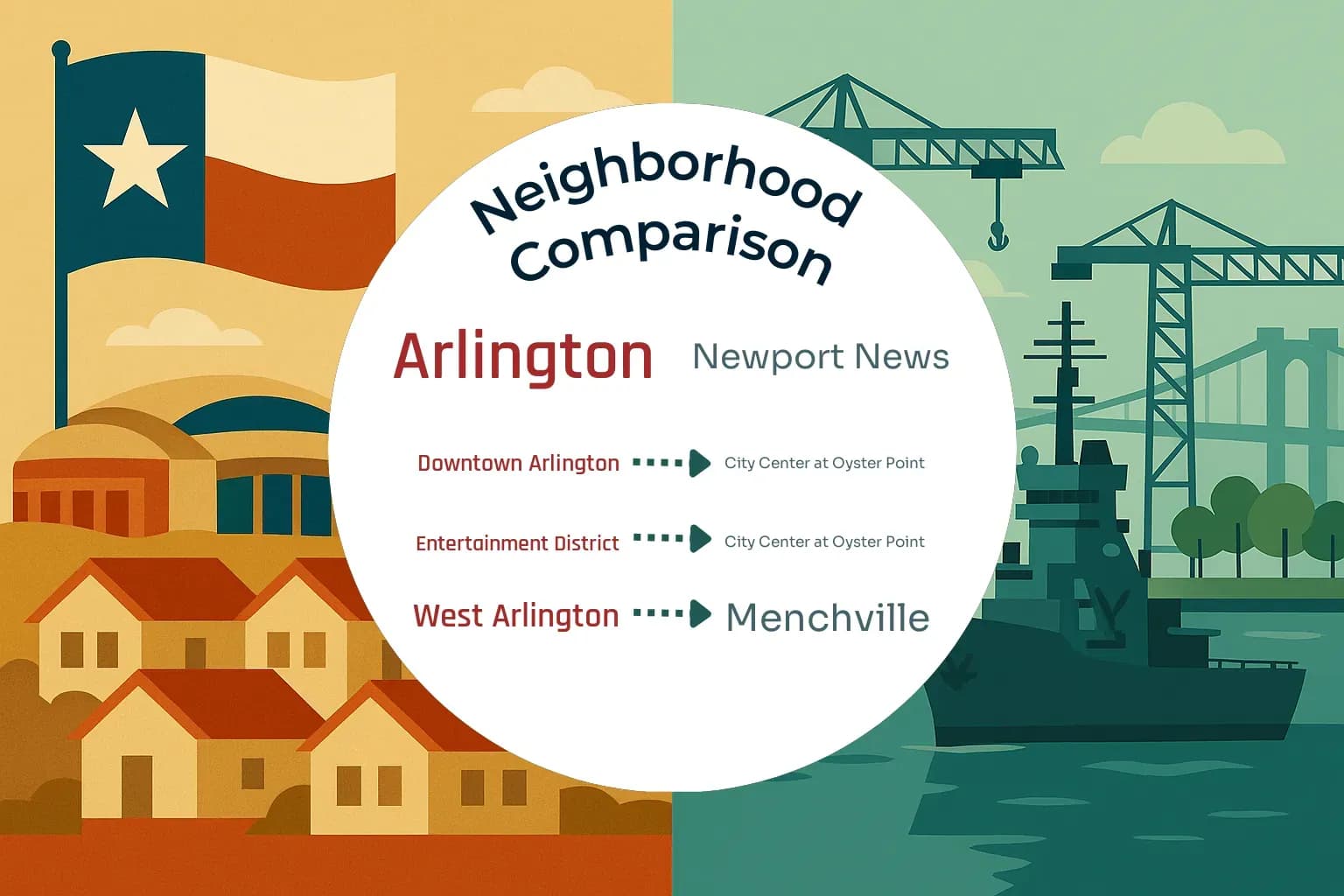 Arlington vs Newport News Neighborhood Comparison