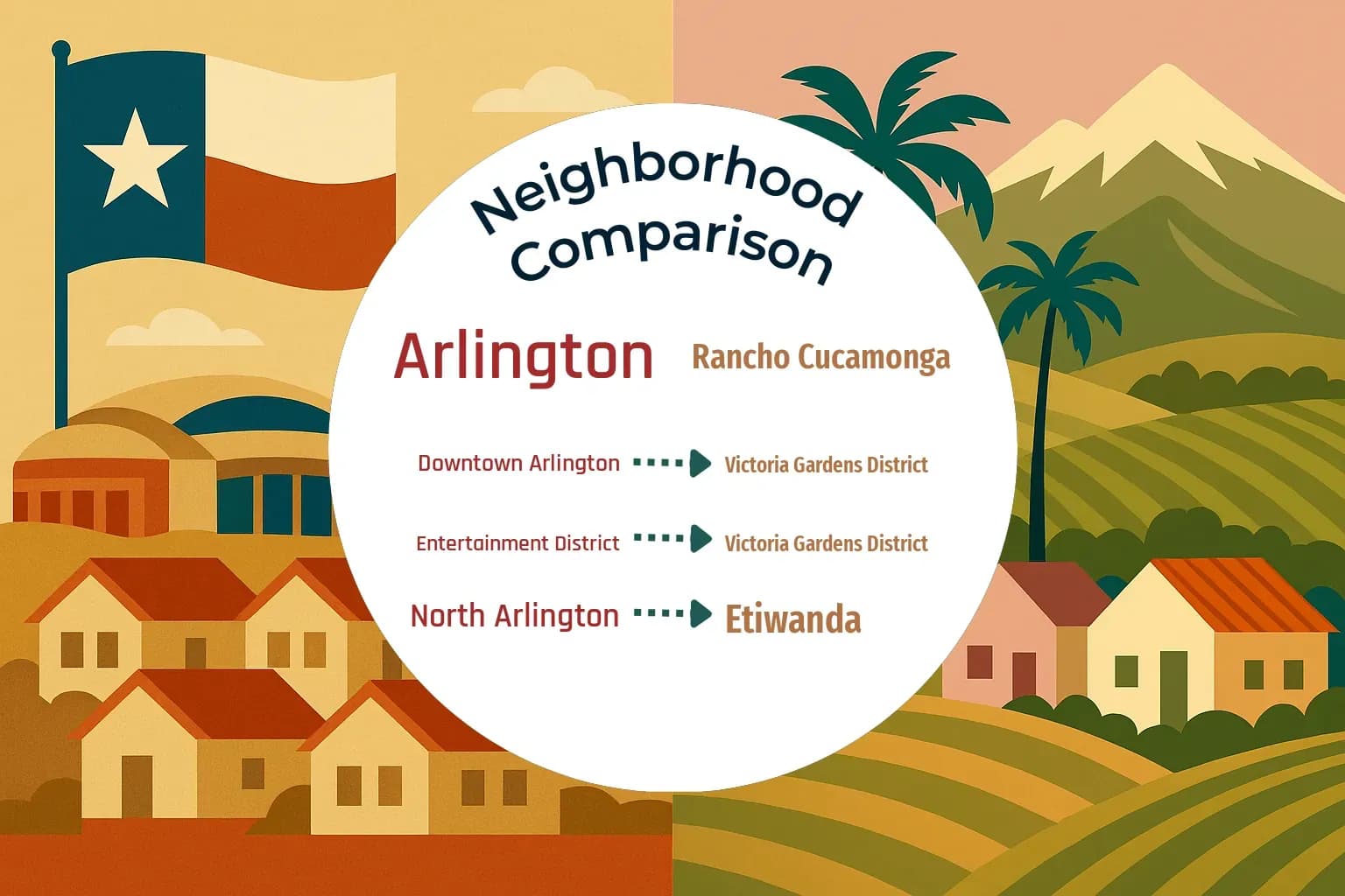 Arlington vs Rancho Cucamonga Neighborhood Comparison