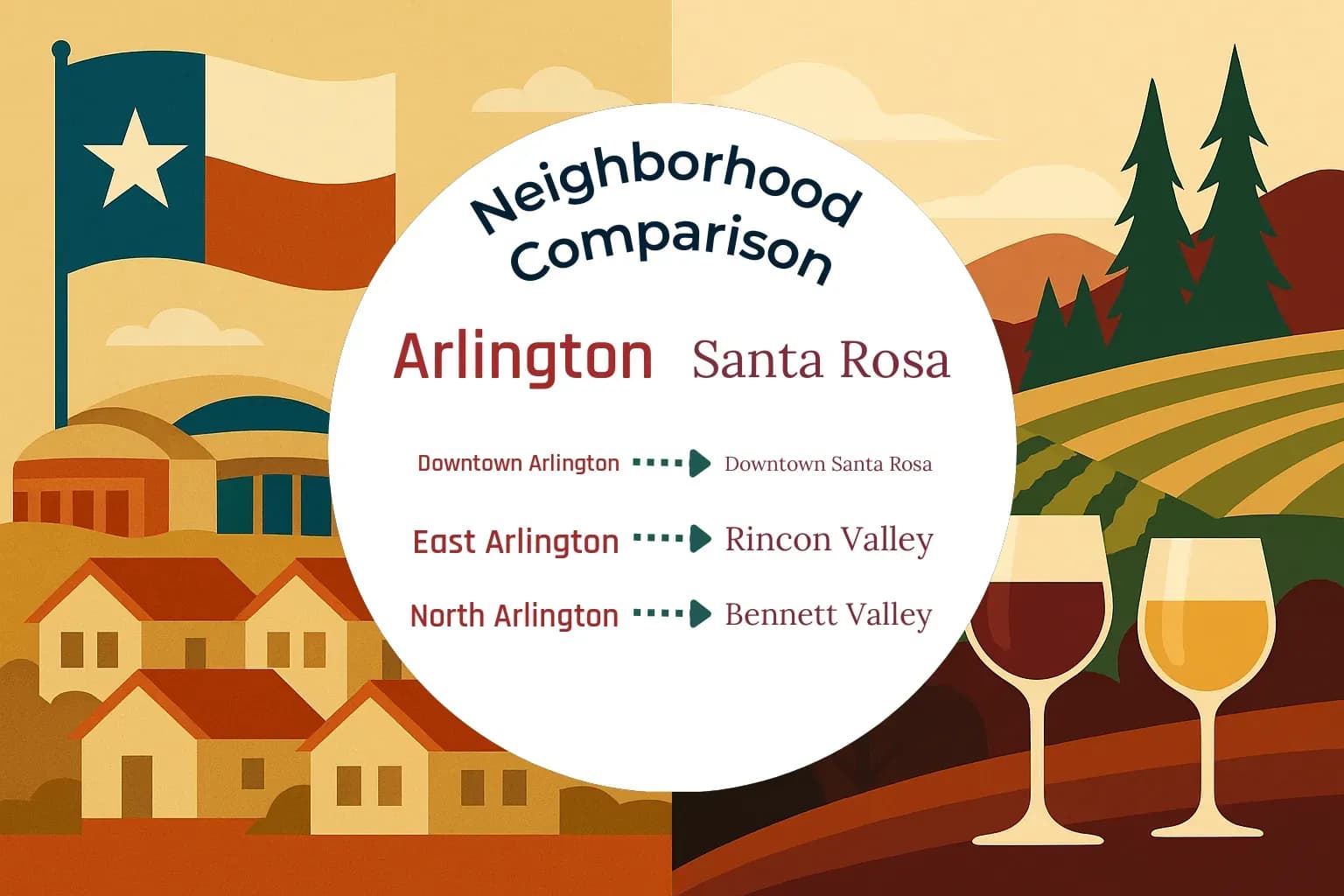 Arlington vs Santa Rosa Neighborhood Comparison