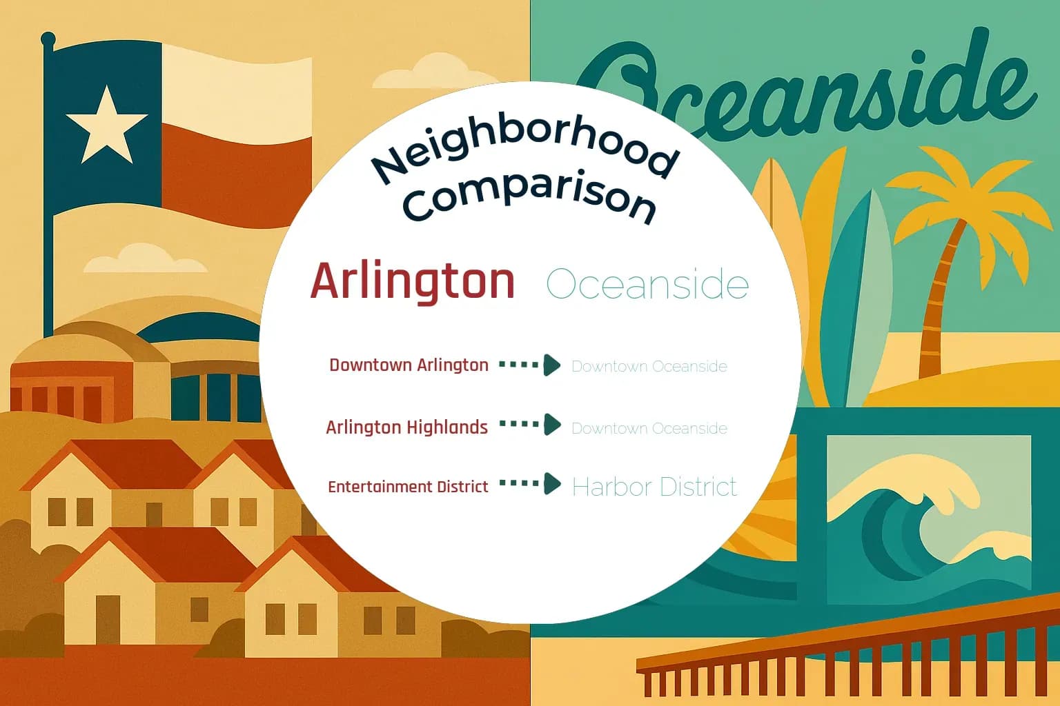 Arlington vs Oceanside Neighborhood Comparison