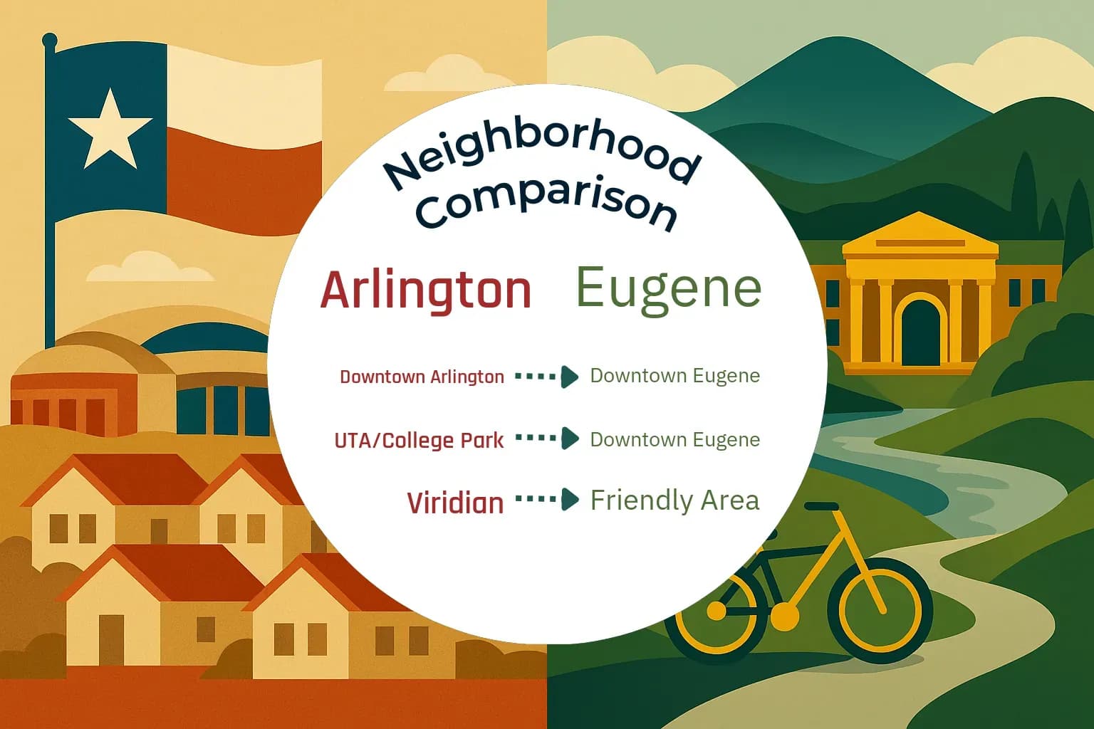 Arlington vs Eugene Neighborhood Comparison