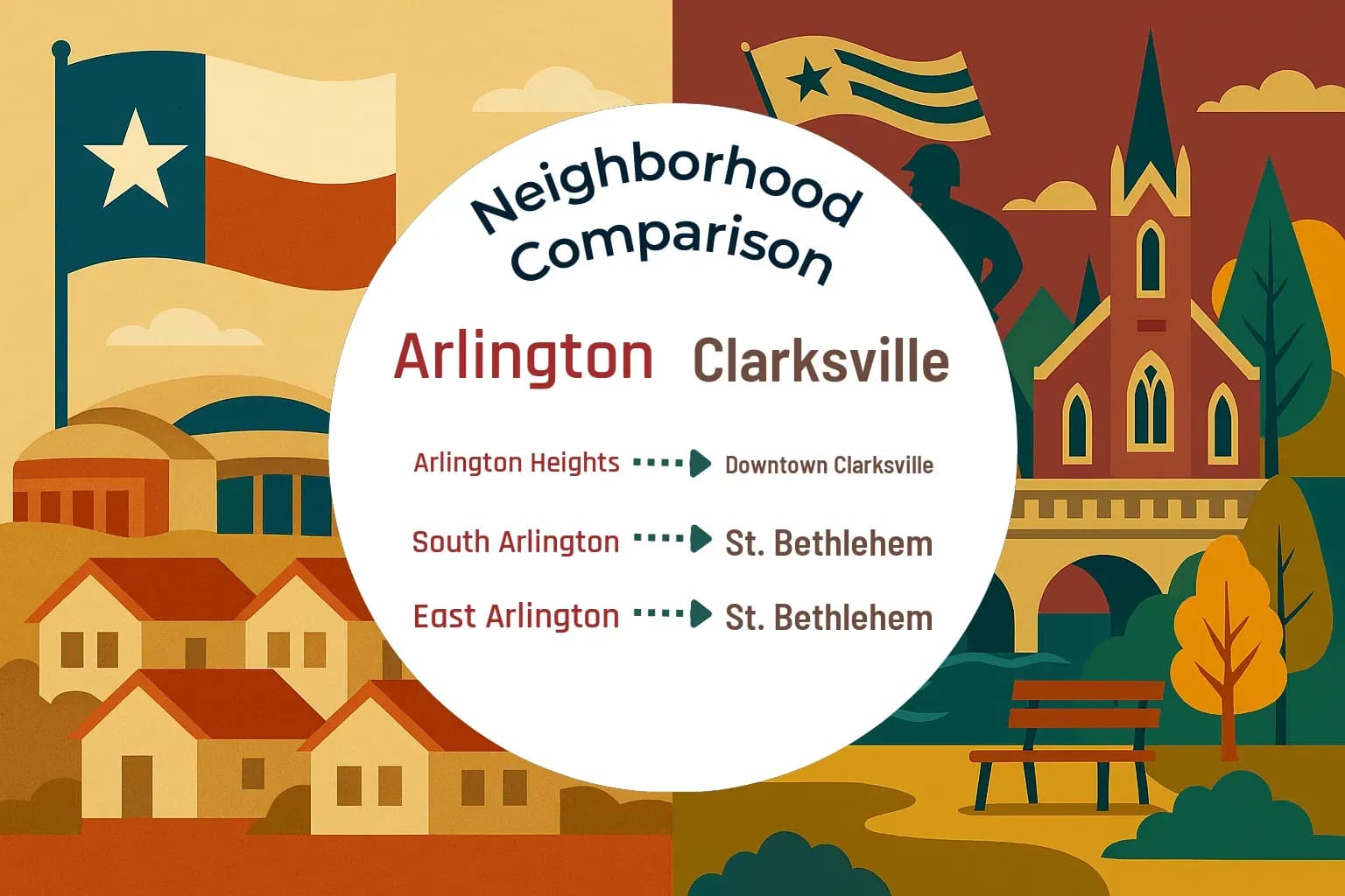 Arlington vs Clarksville Neighborhood Comparison