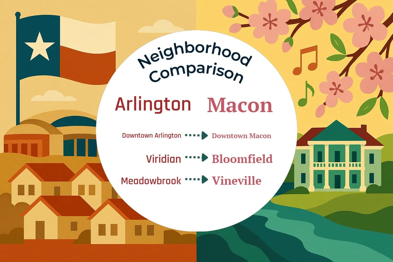 Arlington vs Macon Neighborhood Comparison