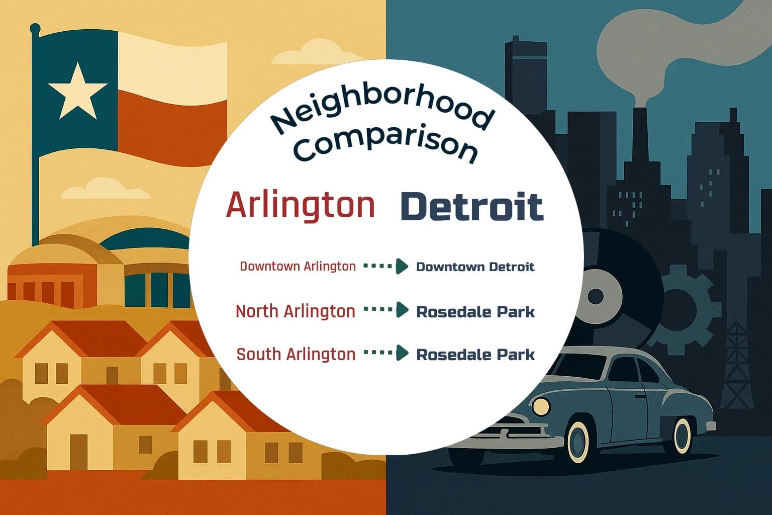 Arlington vs Detroit Neighborhood Comparison