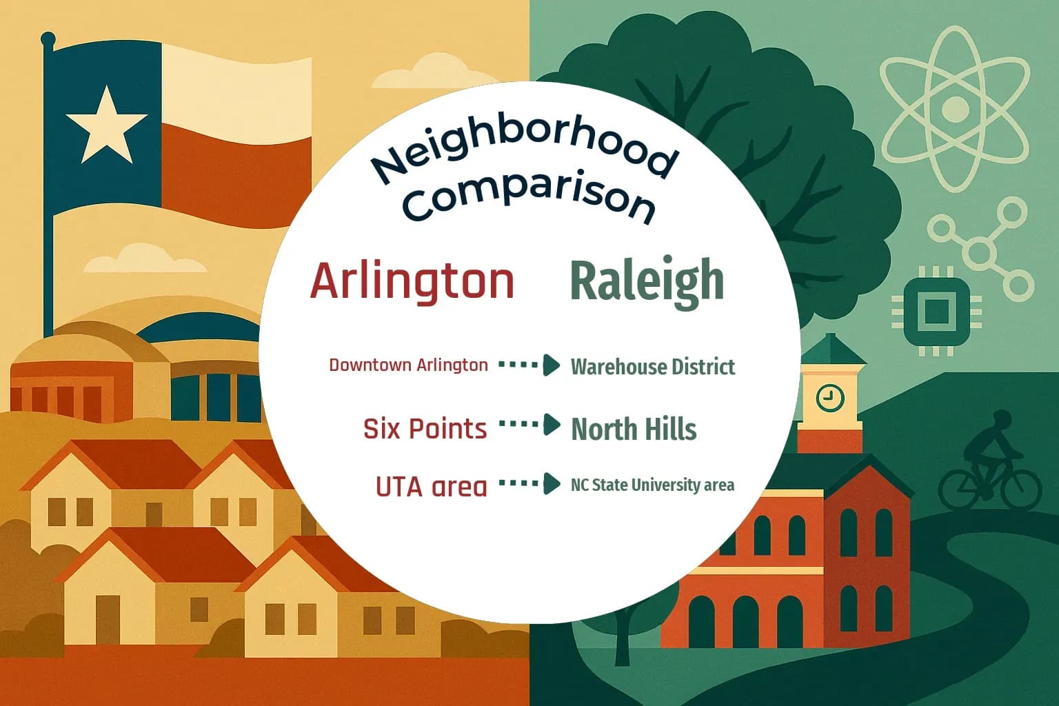 Arlington vs Raleigh Neighborhood Comparison