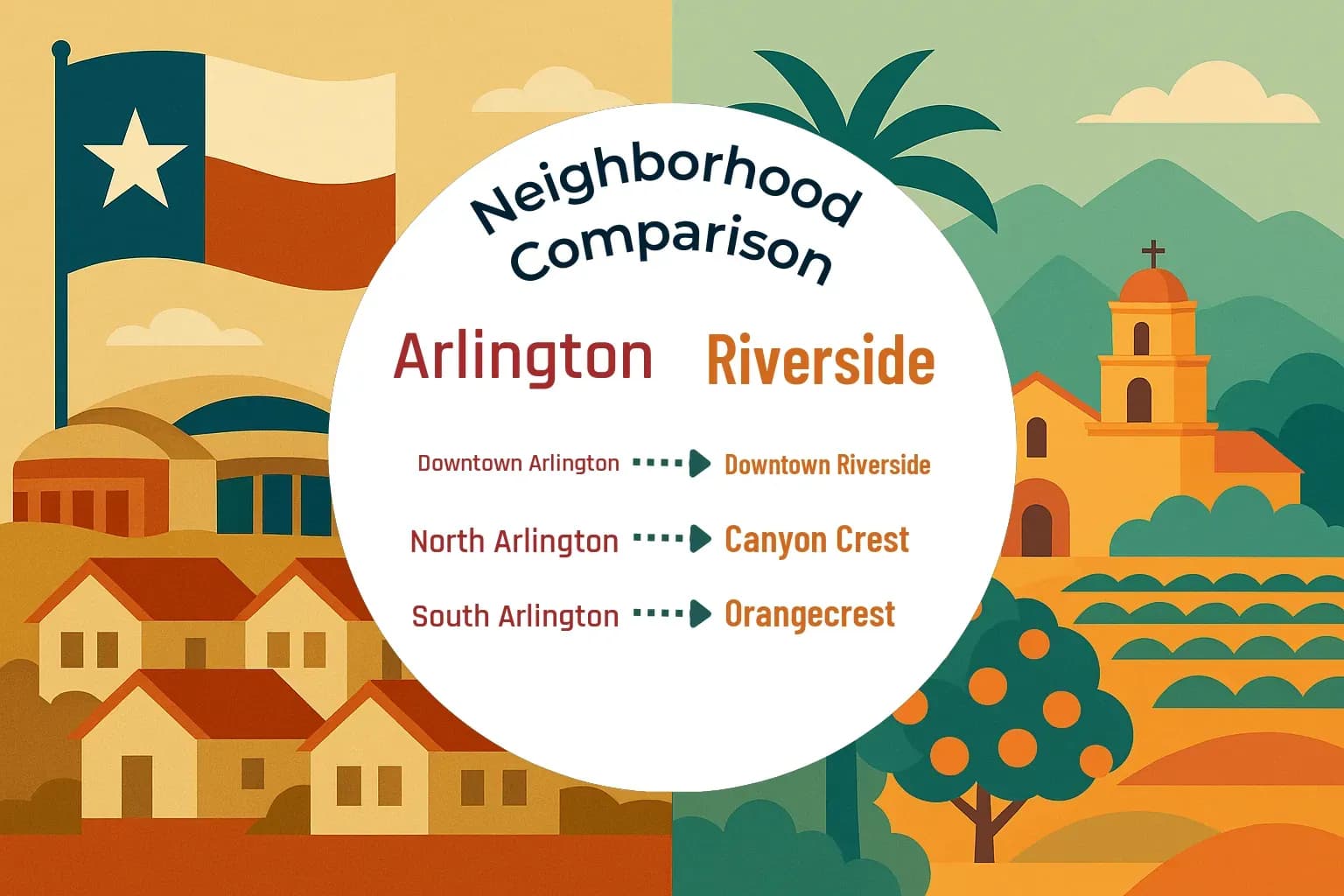 Arlington vs Riverside Neighborhood Comparison