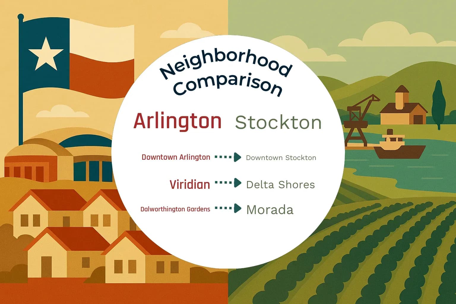 Arlington vs Stockton Neighborhood Comparison