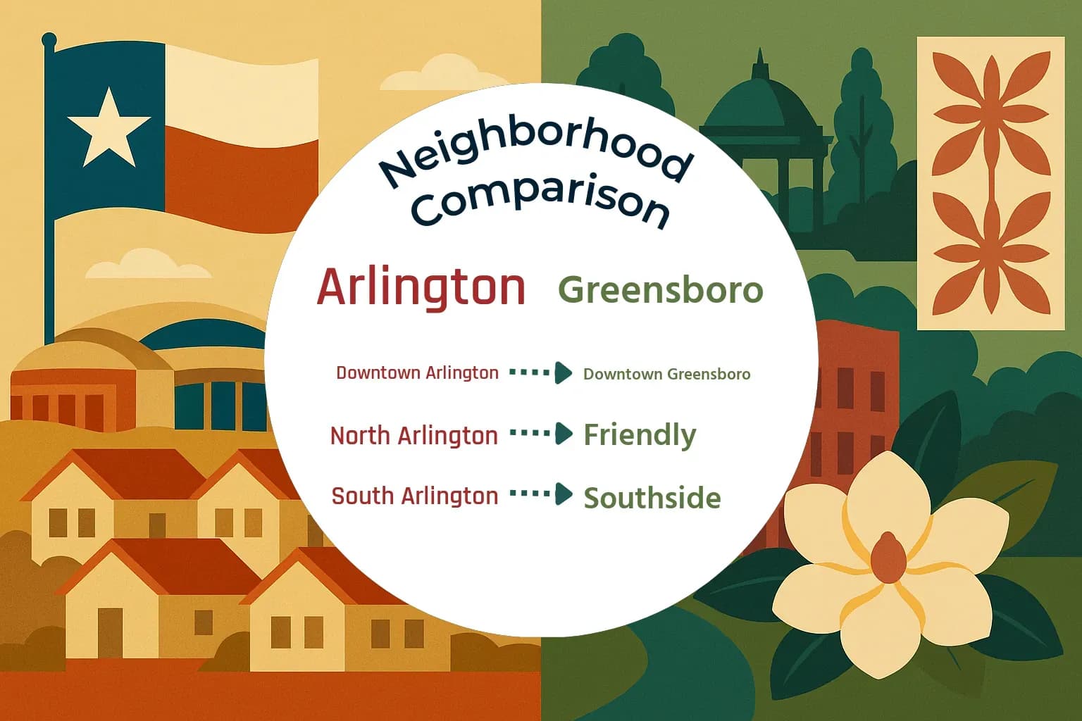 Arlington vs Greensboro Neighborhood Comparison