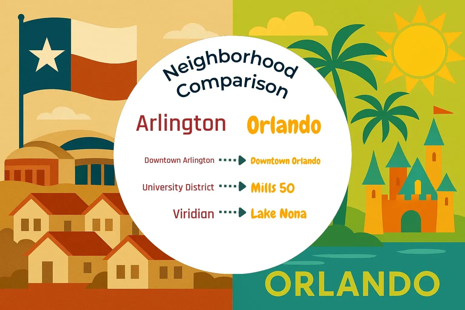 Arlington vs Orlando Neighborhood Comparison