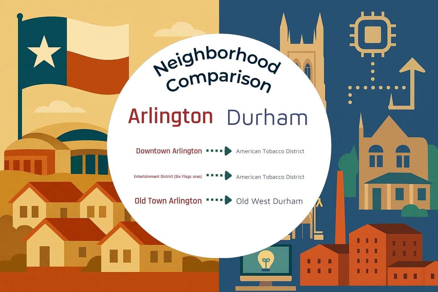 Arlington vs Durham Neighborhood Comparison
