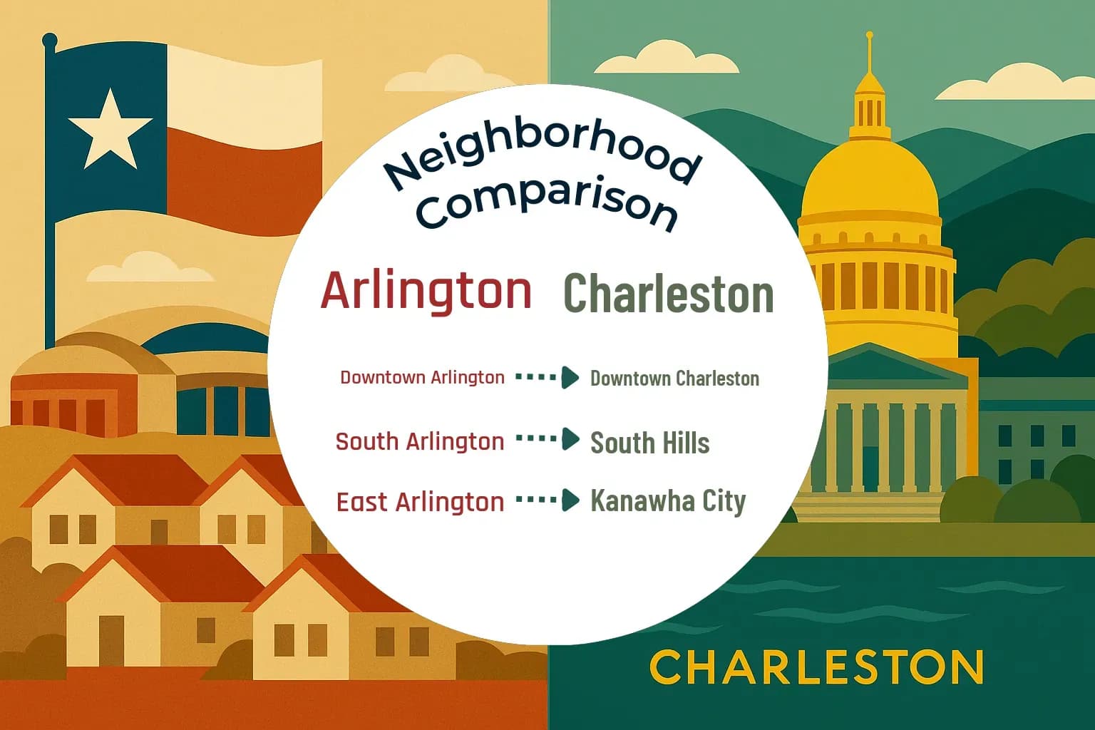 Arlington vs Charleston Neighborhood Comparison
