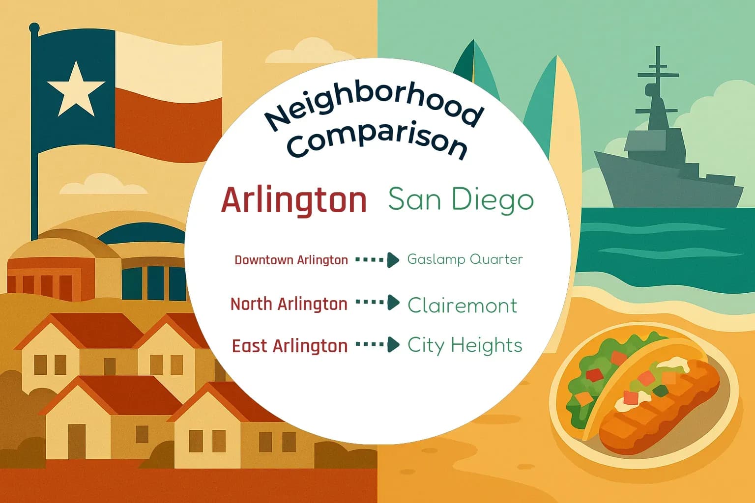 Arlington vs San Diego Neighborhood Comparison