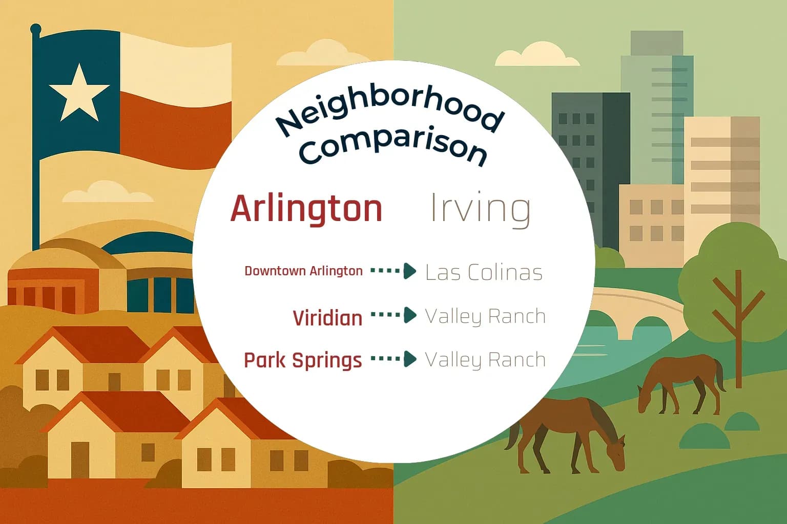 Arlington vs Irving Neighborhood Comparison