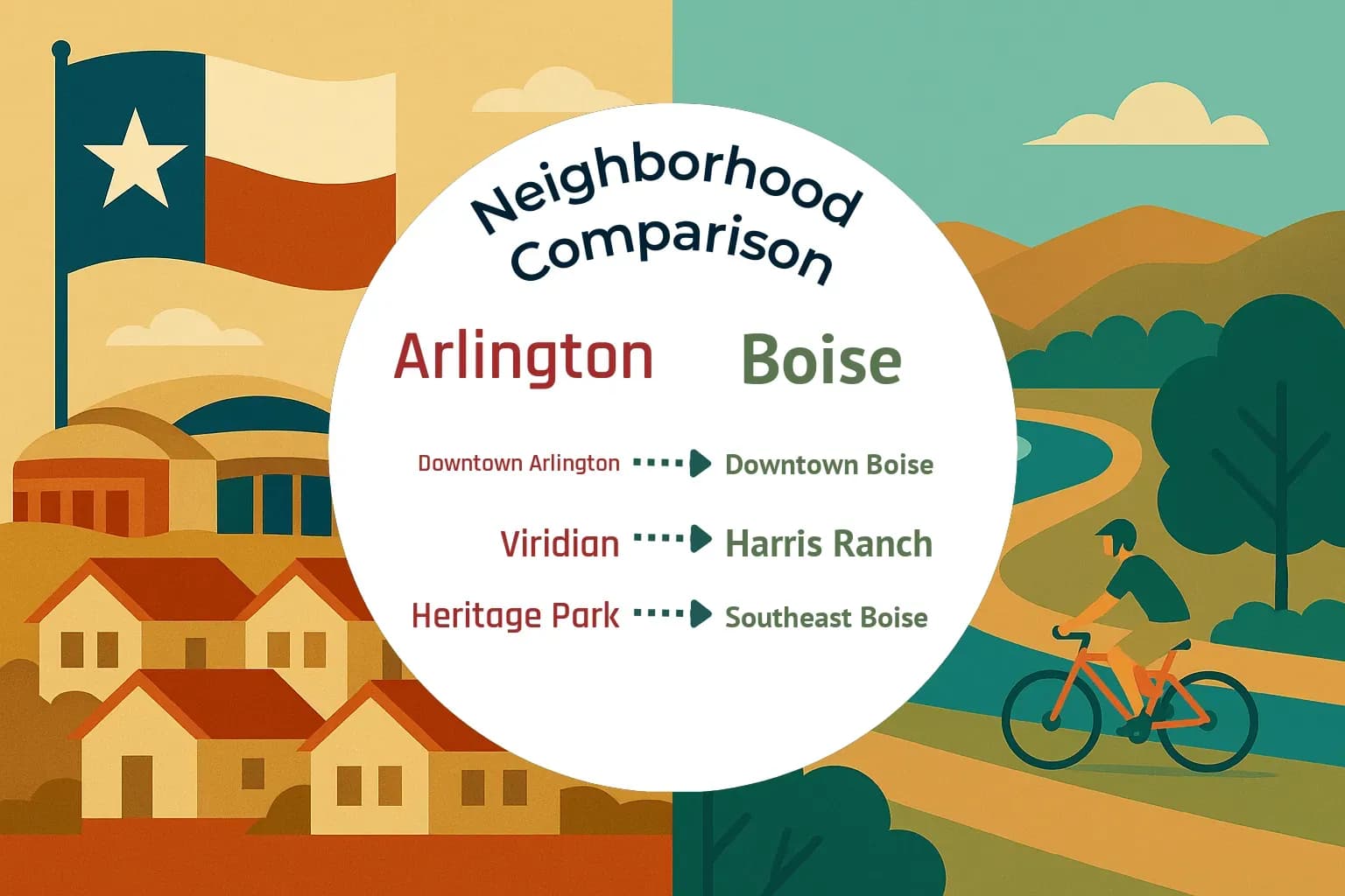 Arlington vs Boise Neighborhood Comparison