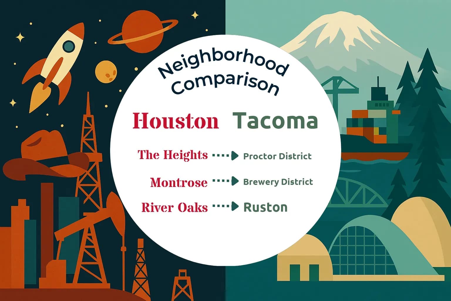 Houston vs Tacoma Neighborhood Comparison