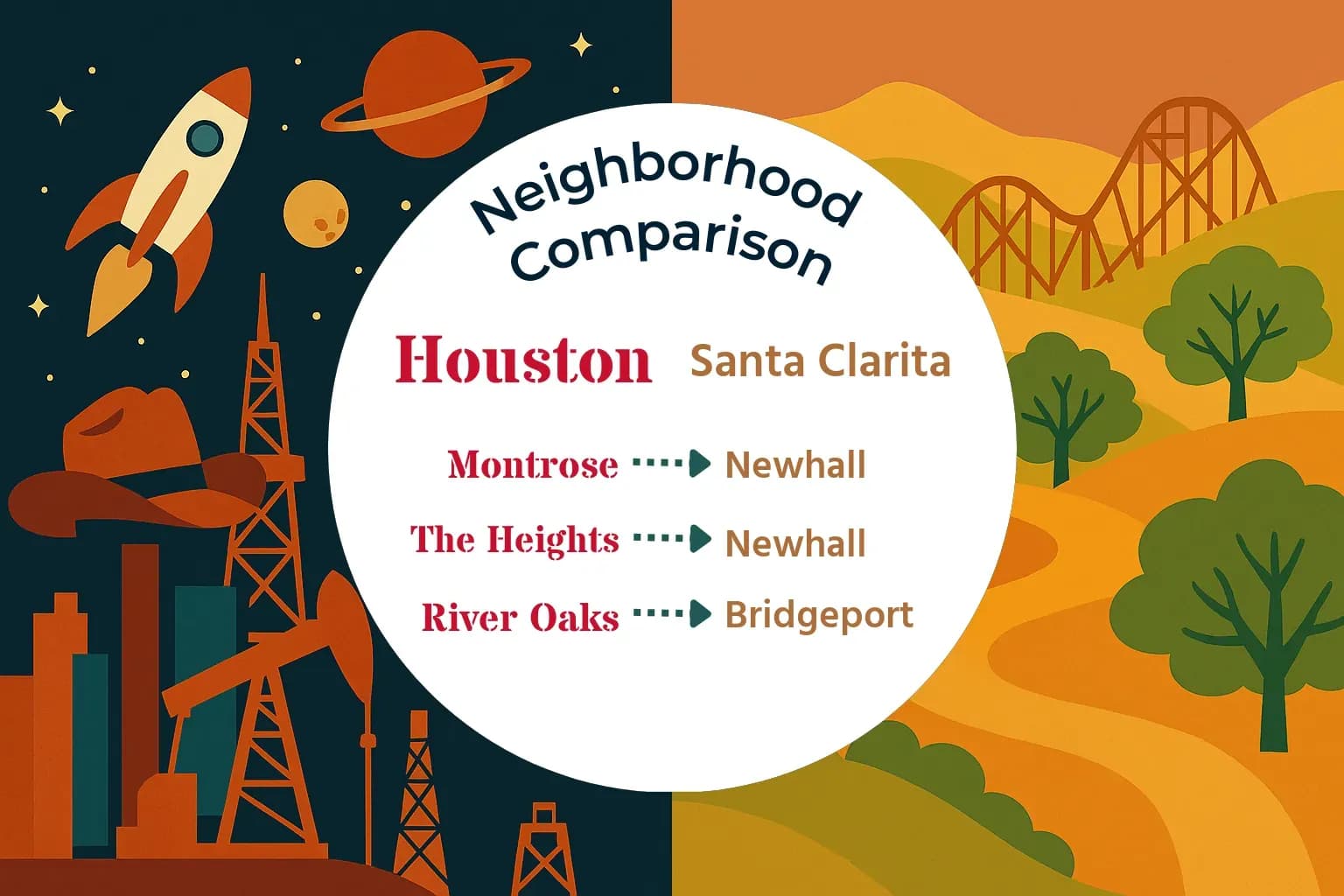 Houston vs Santa Clarita Neighborhood Comparison