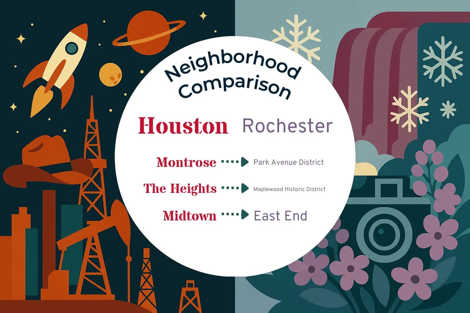 Houston vs Rochester Neighborhood Comparison