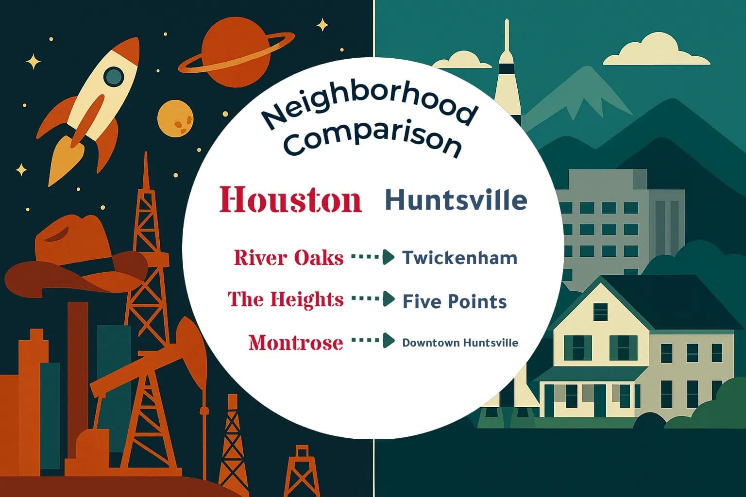 Houston vs Huntsville Neighborhood Comparison