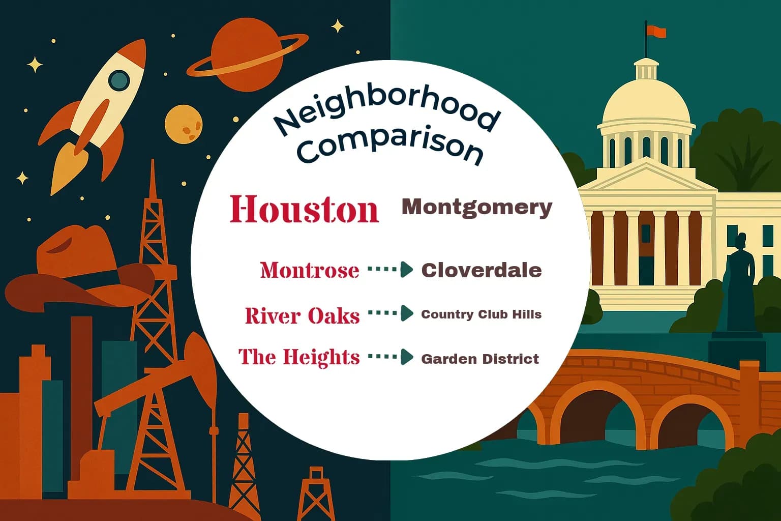 Houston vs Montgomery Neighborhood Comparison