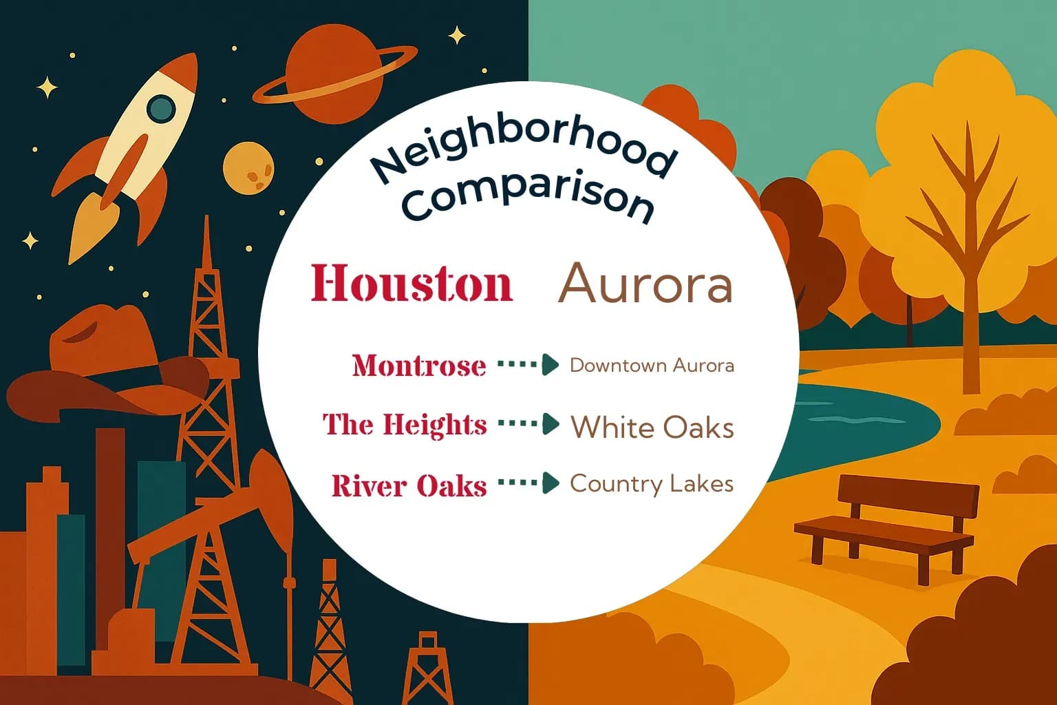 Houston vs Aurora Neighborhood Comparison