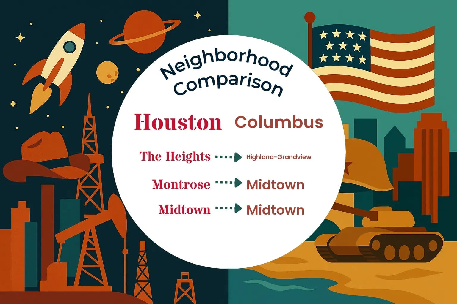 Houston vs Columbus Neighborhood Comparison