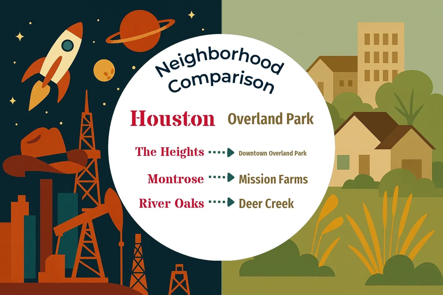 Houston vs Overland Park Neighborhood Comparison